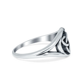 Celtic Trinity Knot Split Shank Oxidised Ring